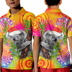 custom-personalised-australia-koala-aboriginal-polo-shirt-kid-rainbow-tie-dye-merry-christmas