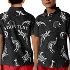 custom-personalised-aboriginal-art-polo-shirt-kid-animals-australia-version-black