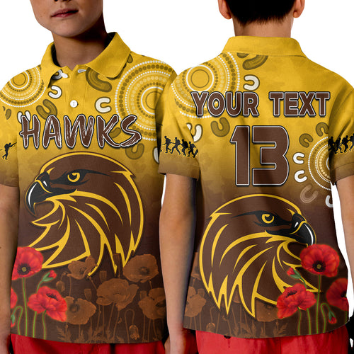 custom-text-and-number-hawks-anzac-2022-polo-shirt-kid-hawthorn-football-aboriginal-poppy