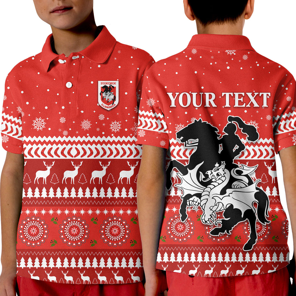 custom-personalised-dragons-polo-shirt-kid-christmas-st-george-illawarra