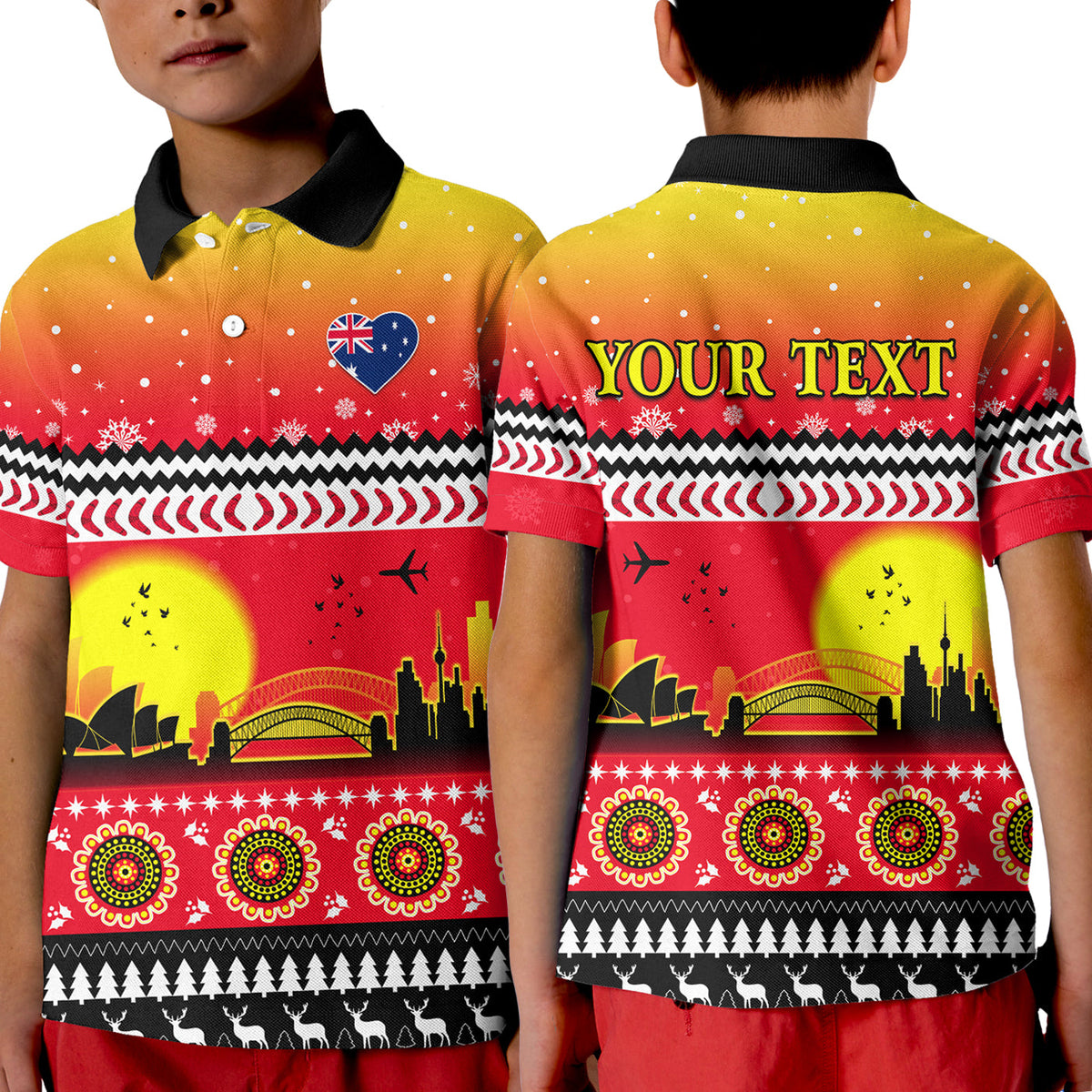 custom-personalised-australia-christmas-polo-shirt-kid-proud-sydney-opera-house