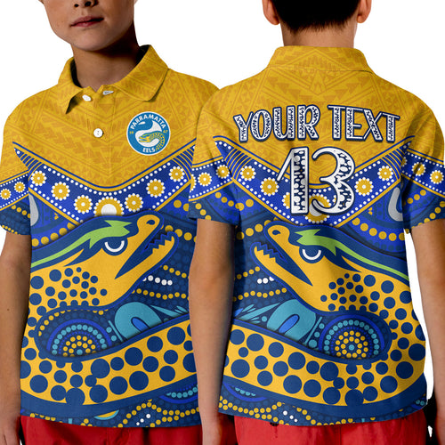 custom-text-and-number-eels-rugby-polo-shirt-kid-aboriginal-and-polynesia-parramatta