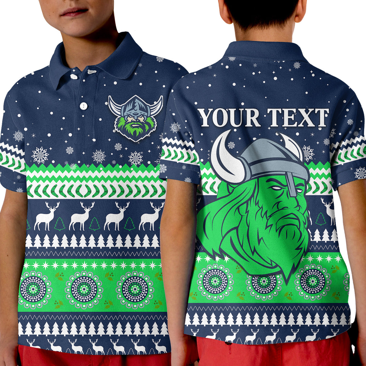 custom-personalised-raiders-polo-shirt-kid-canberra-merry-christmas-the-milk