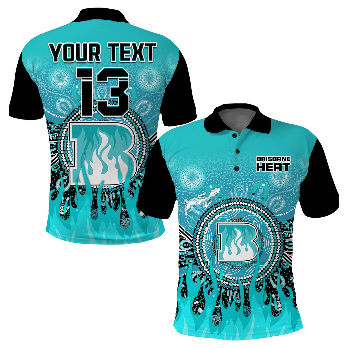 custom-text-and-number-brisbane-heat-polo-shirt-aboriginal-dot-fire-australia-cricket