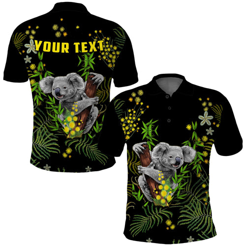 custom-personalised-golden-wattle-polo-shirt-koala-australia-acacia-pycnantha-version-simple