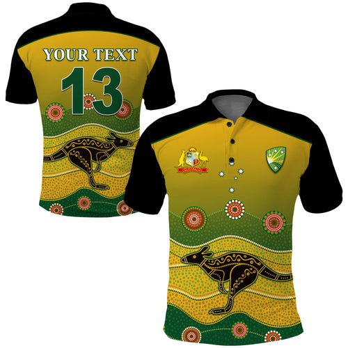 custom-personalised-cricket-australia-polo-shirt-indigenous-kangaroo-custom-text-and-number