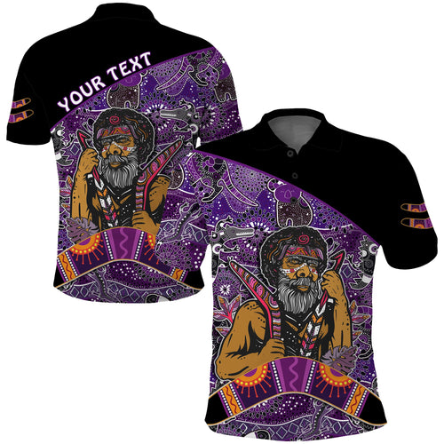 custom-personalised-australian-boomerang-polo-shirt-indigenous-australia-purple-graceful