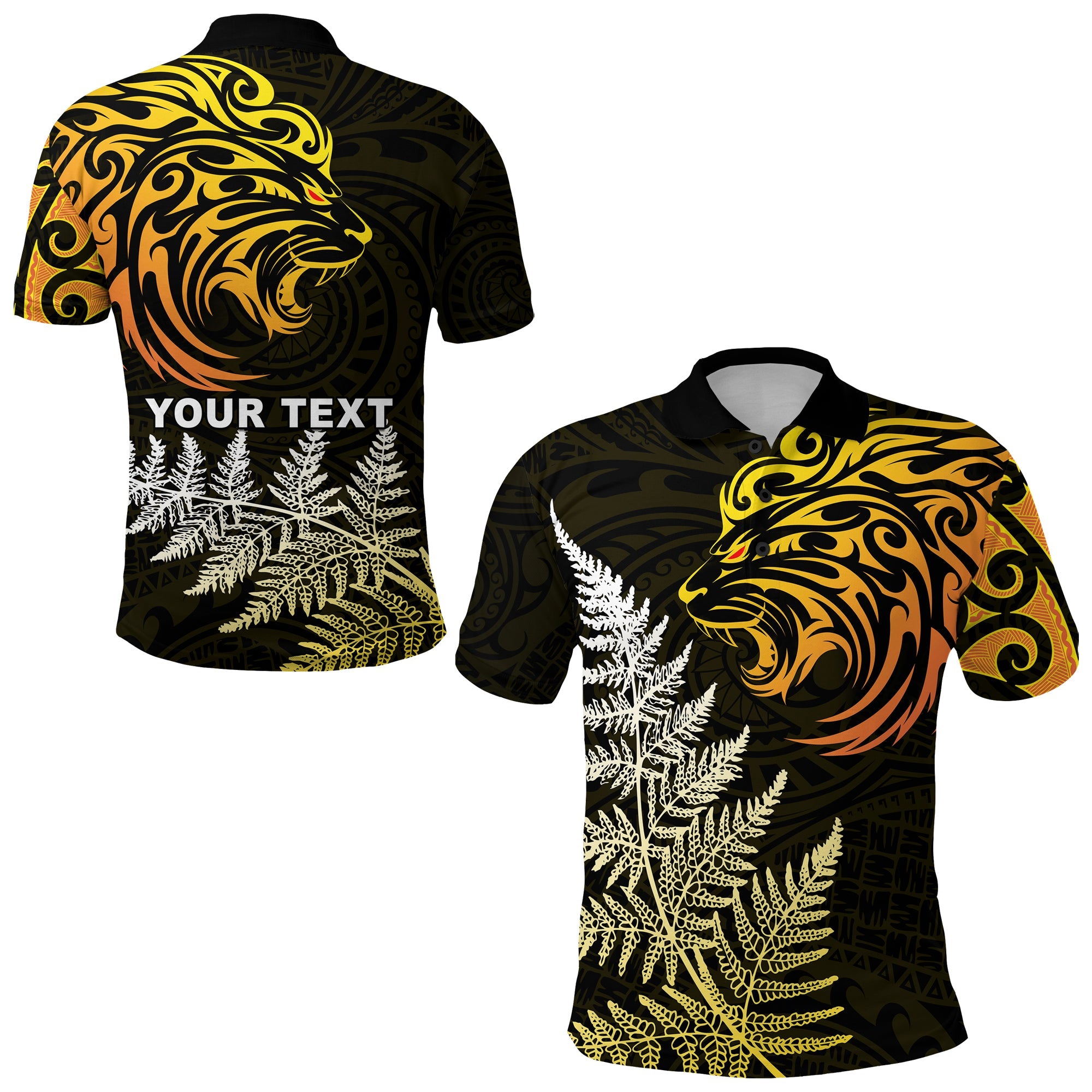 custom-personalised-lion-maori-polo-shirt-aotearoa-mix-silver-fern