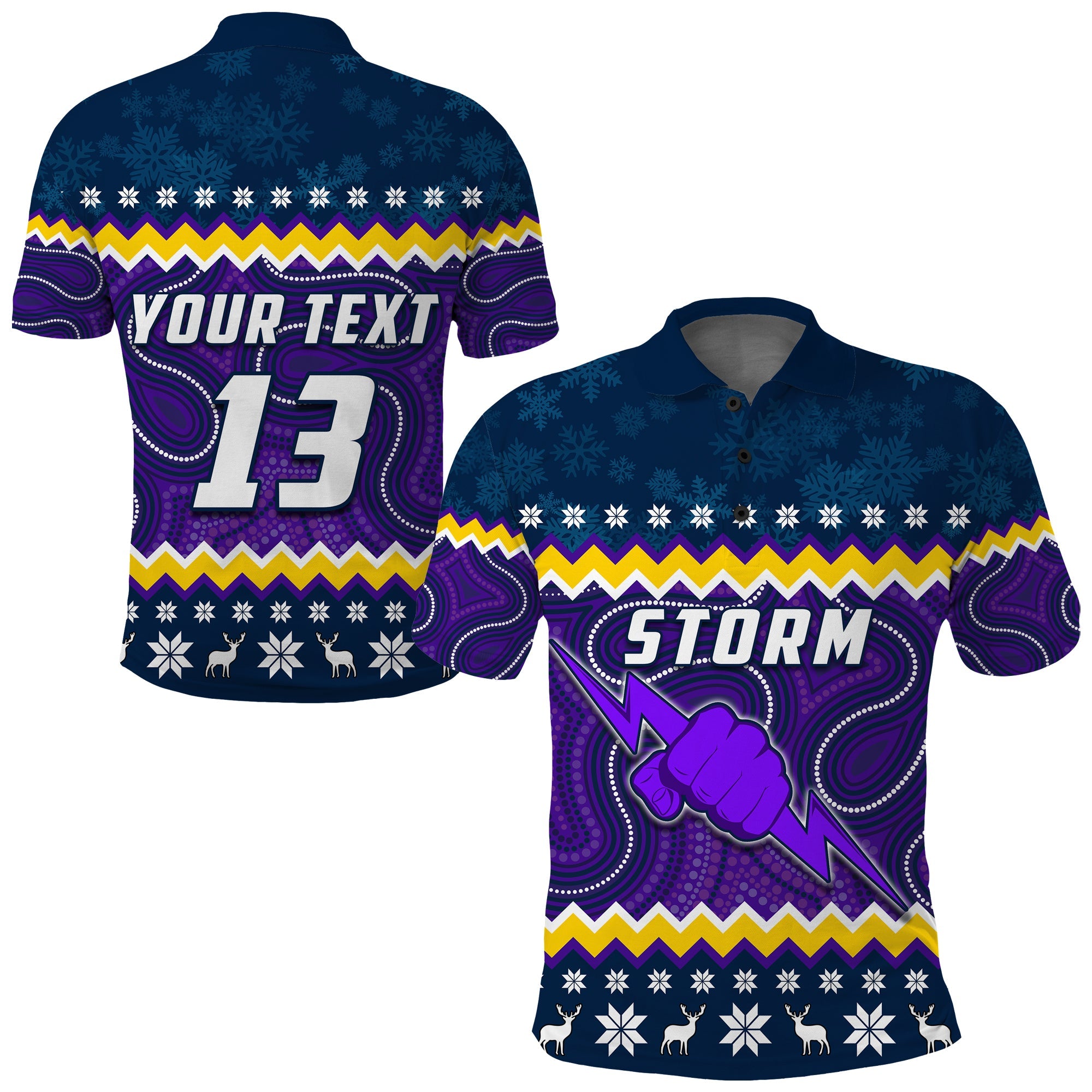 custom-text-and-number-storm-polo-shirt-christmas-melbourne-mix-indigenous