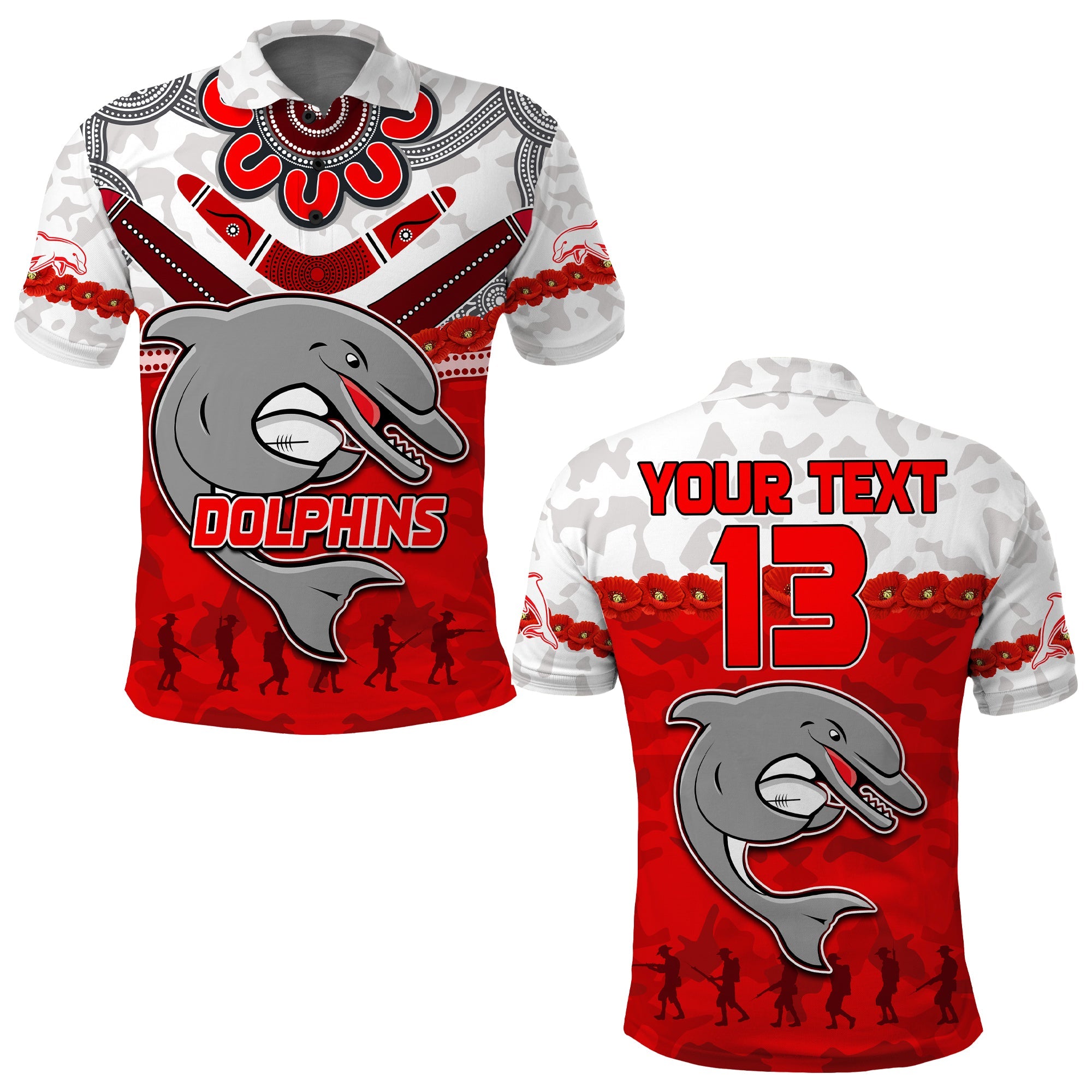 custom-text-and-number-dolphins-rugby-polo-shirt-anzac-day-poppy-aboriginal