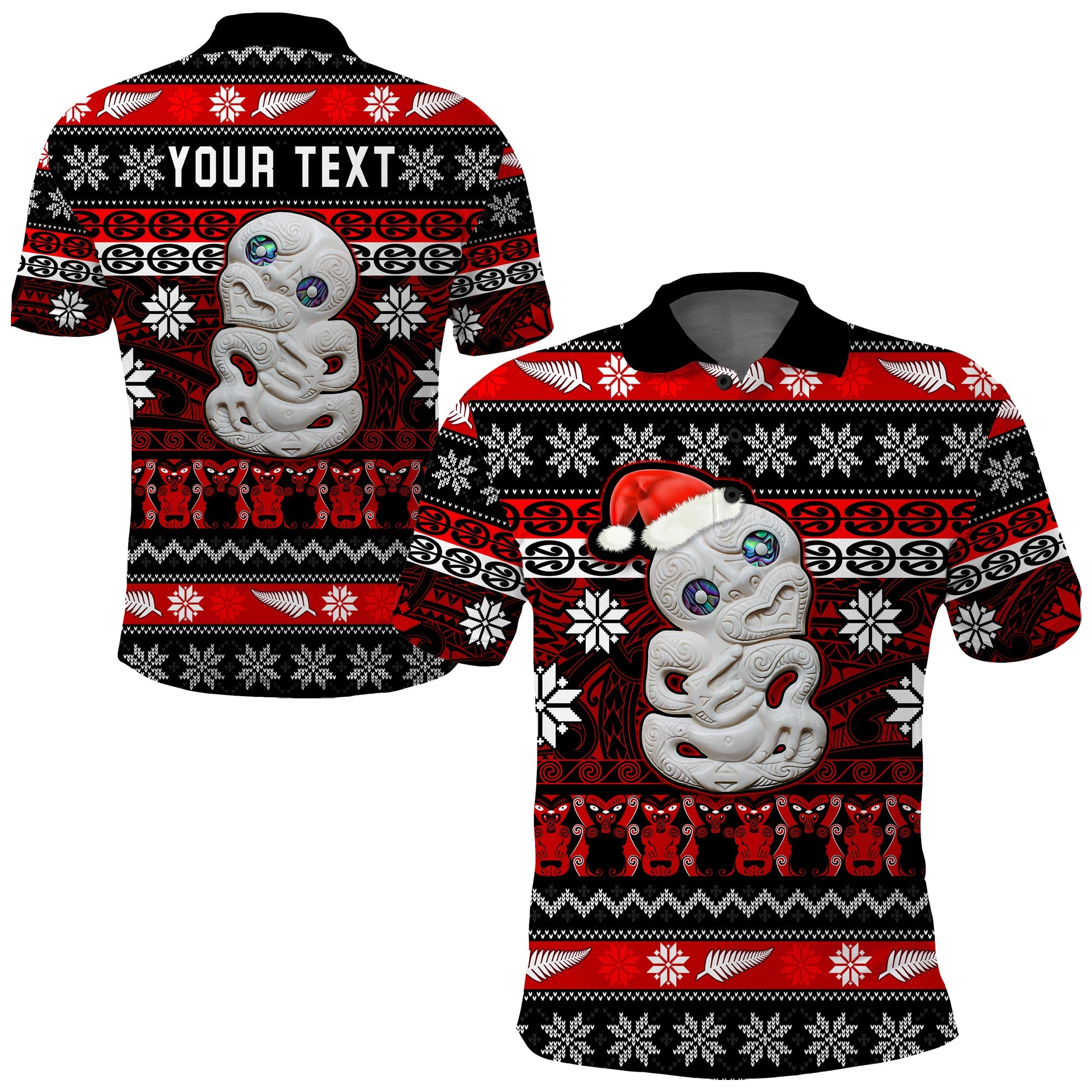 custom-personalised-new-zealand-hei-tiki-christmas-polo-shirt-maori-meri-kirihimete