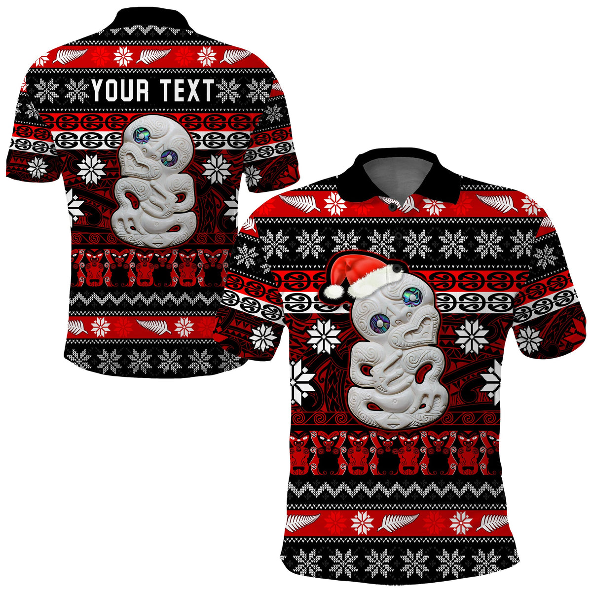 custom-personalised-new-zealand-hei-tiki-christmas-polo-shirt-maori-meri-kirihimete