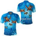 custom-personalised-australian-aboriginal-polo-shirt-happy-turtle-family-version-blue