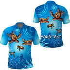 custom-personalised-australian-aboriginal-polo-shirt-happy-turtle-family-version-blue