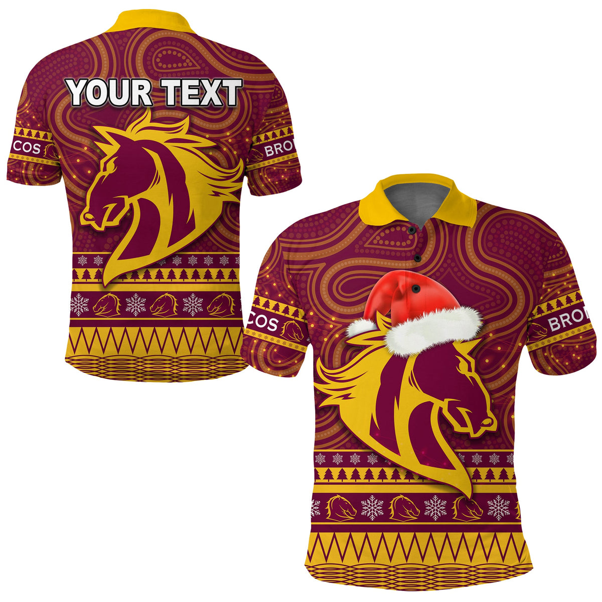 custom-personalised-broncos-christmas-polo-shirt-brisbane-indigenous