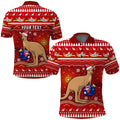 custom-personalised-australia-christmas-polo-shirt-aboriginal-kangaroo