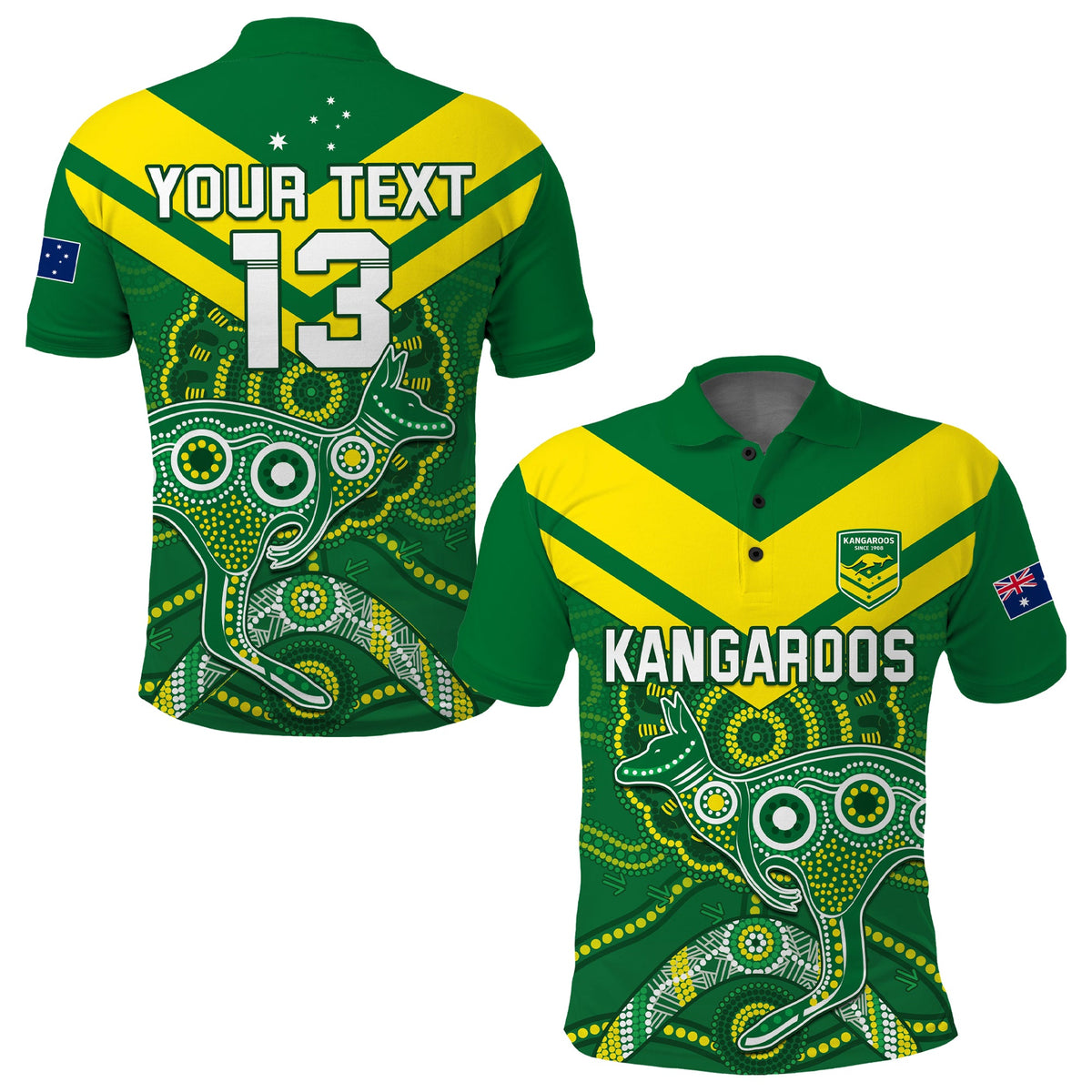 custom-text-and-number-australia-rugby-polo-shirt-kangaroos-boomerang-aboriginal