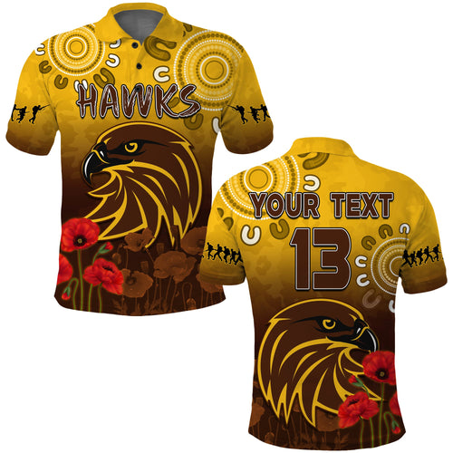 custom-text-and-number-hawks-anzac-2022-polo-shirt-hawthorn-football-aboriginal-poppy
