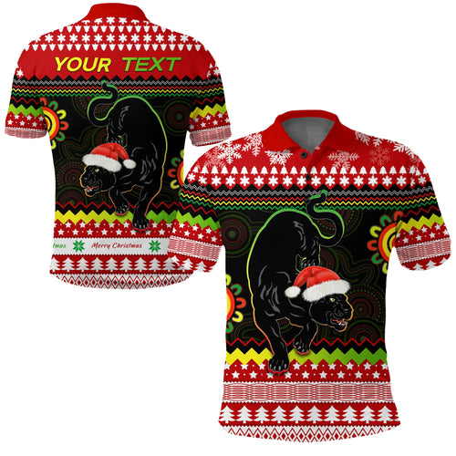 custom-personalised-panthers-christmas-polo-shirt-penrith-snow-mix-indigenous