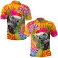 custom-personalised-australia-koala-aboriginal-polo-shirt-rainbow-tie-dye-merry-christmas