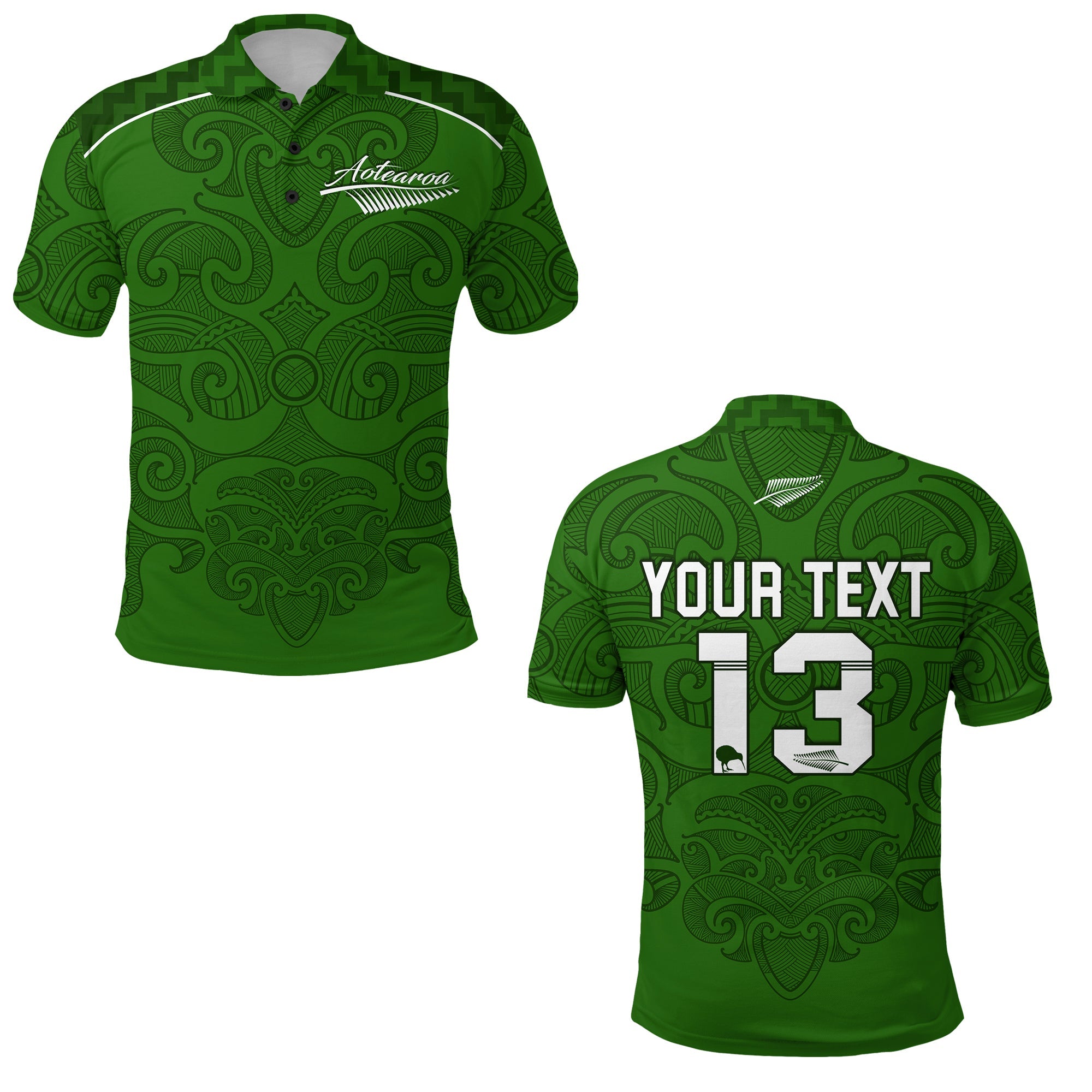 custom-personalised-maori-2021-polo-shirt-green-aotearoa-tattoo-custom-text-and-number