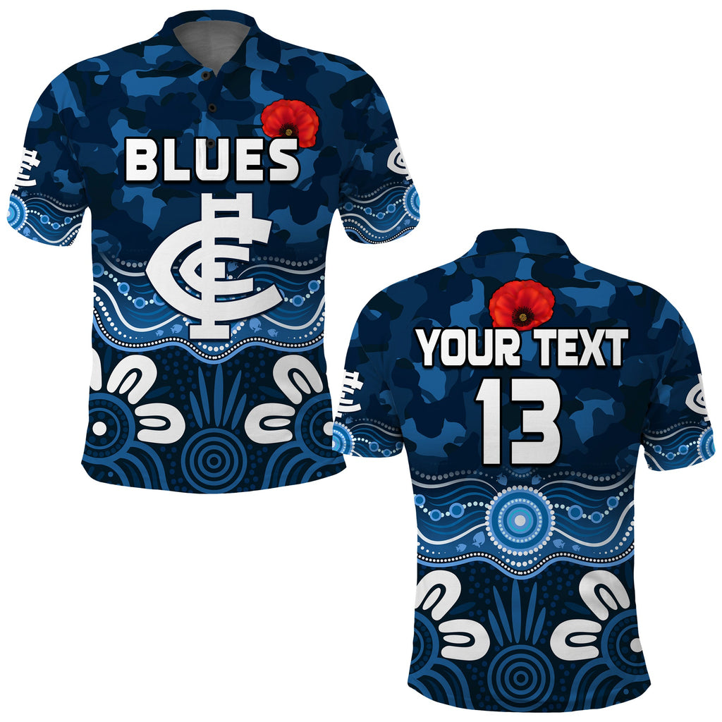 custom-text-and-number-blues-anzac-2022-polo-shirt-carlton-football-aboriginal-poppy