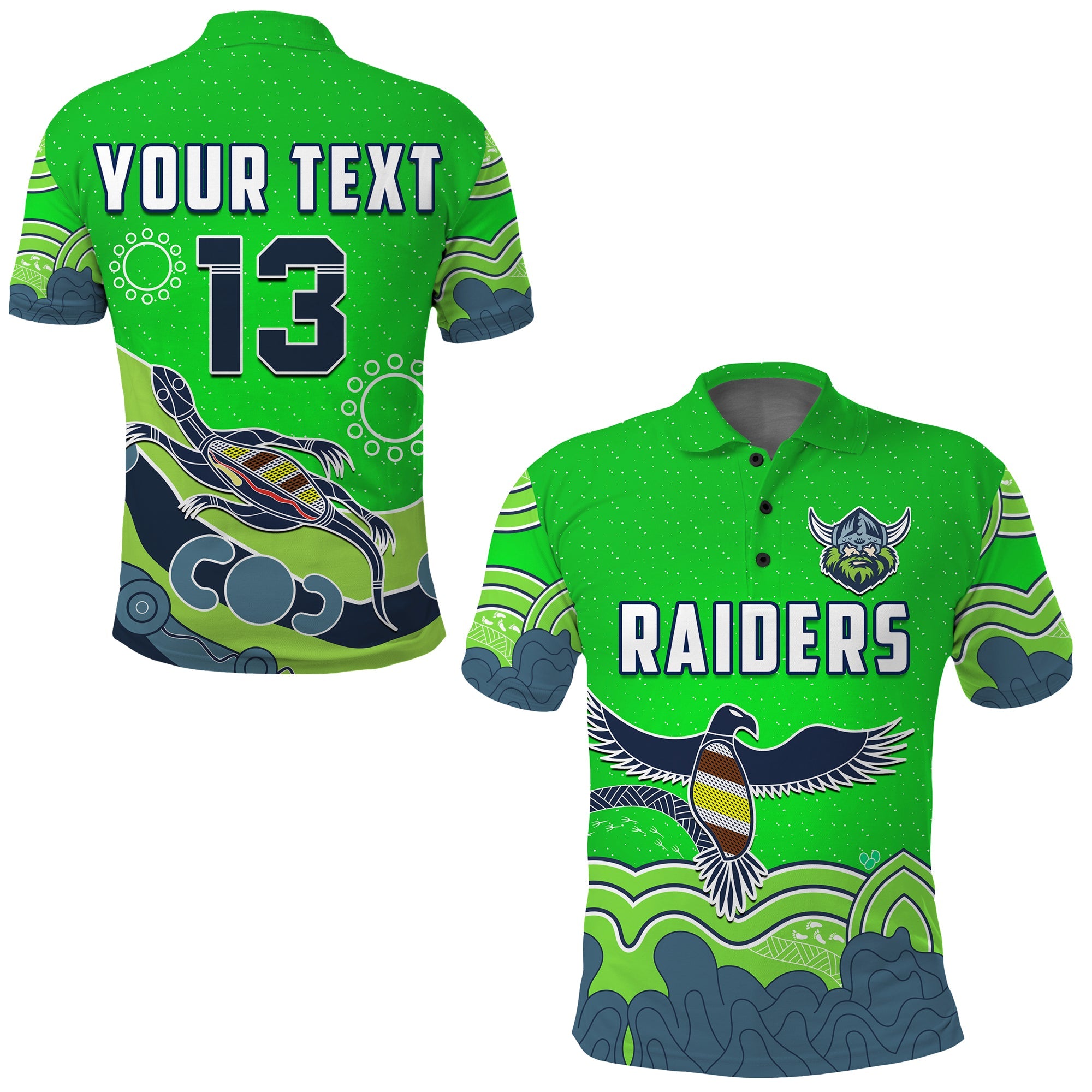 custom-personalised-raiders-indigenous-polo-shirt-canberra-the-milk-custom-text-and-number