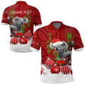 custom-personalised-australia-koala-aboriginal-polo-shirt-merry-christmas