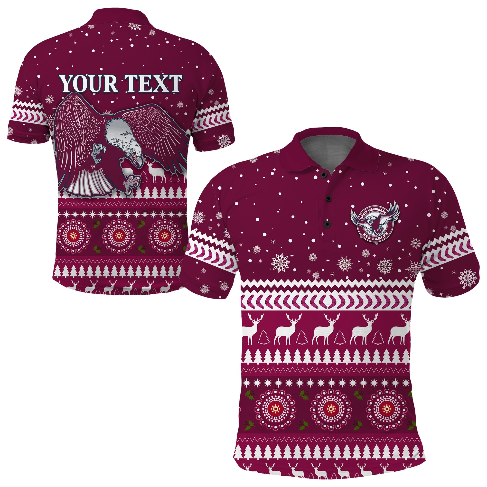 custom-personalised-sea-eagles-christmas-polo-shirt-manly-warringah