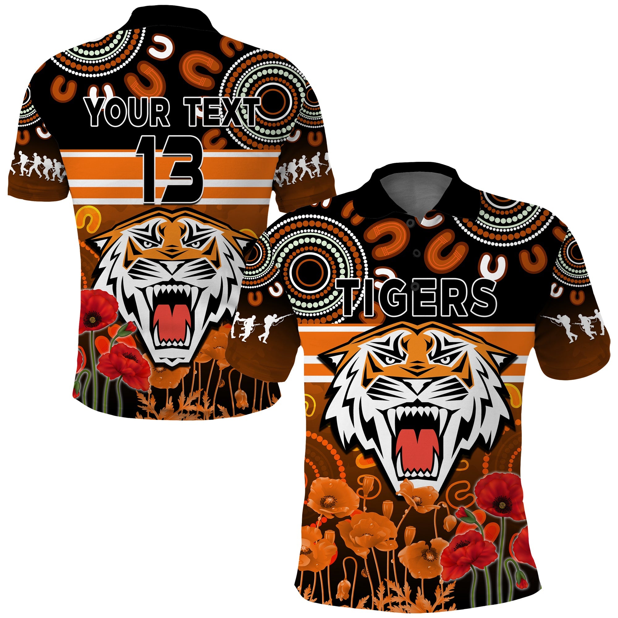 custom-text-and-number-wests-tigers-anzac-2022-polo-shirt-aboriginal-lest-we-forget
