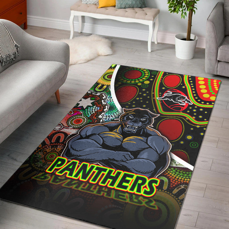 penrith-panthers-area-rug-strong-panthers-legend-with-special-aboriginal-style