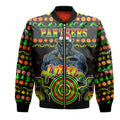 custom-personalised-panthers-christmas-vibe-with-aboriginal-dot-panting-style-bomber-jacket