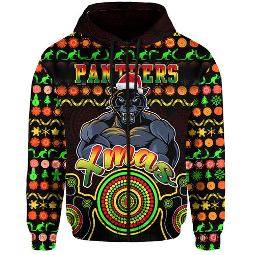 panthers-christmas-vibe-with-aboriginal-dot-panting-style-zip-up-and-pullover-hoodie