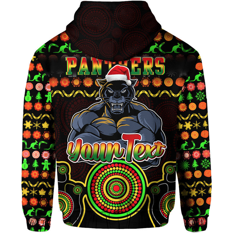 custom-personalised-panthers-christmas-vibe-with-aboriginal-dot-panting-style-zip-up-and-pullover-hoodie