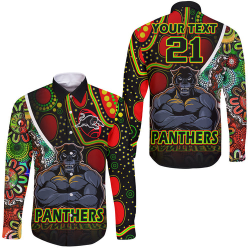 custom-personalised-penrith-panthers-hawaii-long-sleeve-button-shirt-strong-panthers-legend-with-special-aboriginal-style