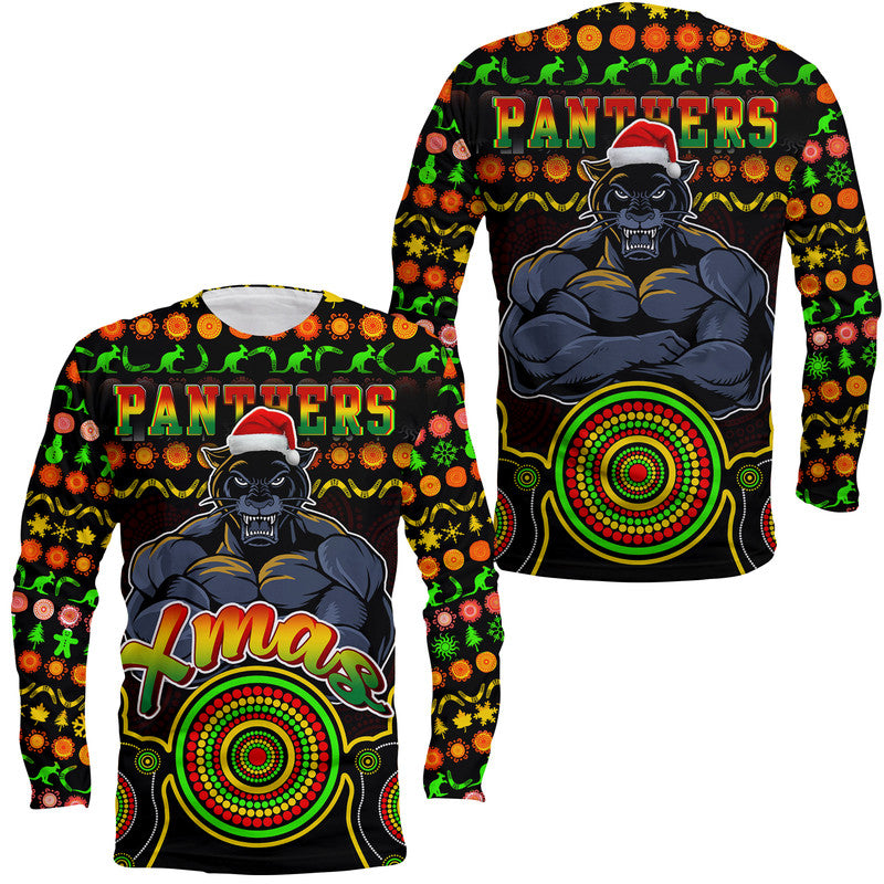 panthers-christmas-vibe-with-aboriginal-dot-panting-style-long-sleeve-shirt