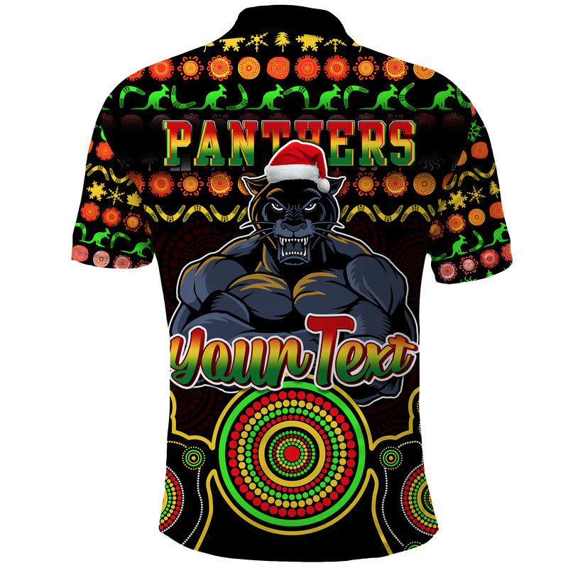 custom-personalised-panthers-christmas-vibe-with-aboriginal-dot-panting-style-polo-shirt