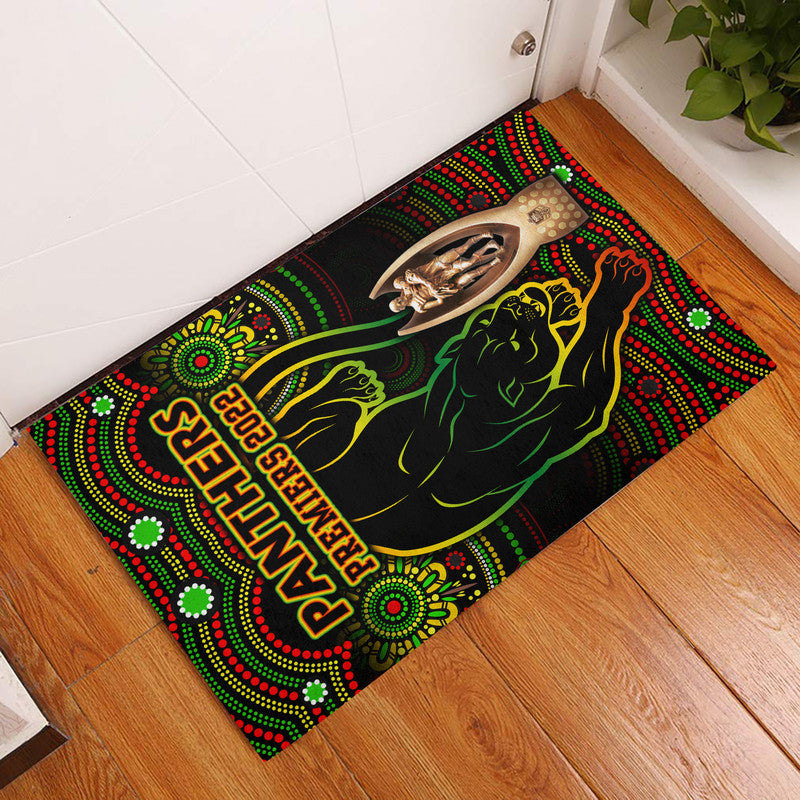 penrith-panthers-rugby-door-mat-black-crouching-panther-premiers-2022