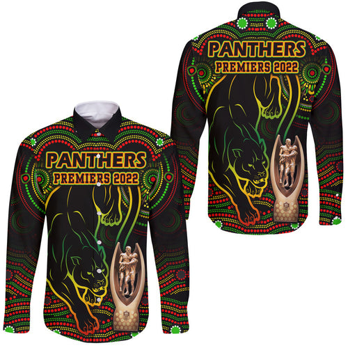 penrith-panthers-rugby-hawaii-long-sleeve-button-shirt-black-crouching-panther-premiers-2022