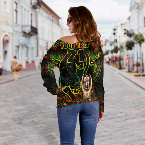 custom-personalised-penrith-panthers-rugby-women-off-shoulder-sweater-black-crouching-panther-premiers-2022