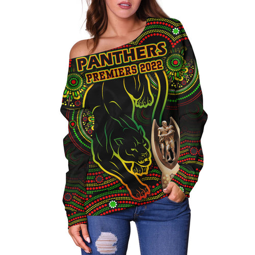 penrith-panthers-rugby-women-off-shoulder-sweater-black-crouching-panther-premiers-2022