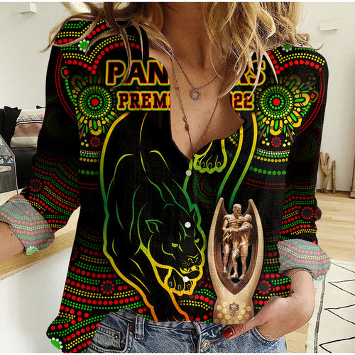 penrith-panthers-rugby-women-casual-shirt-black-crouching-panther-premiers-2022