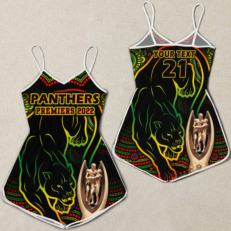 custom-personalised-penrith-panthers-rugby-women-rompers-black-crouching-panther-premiers-2022