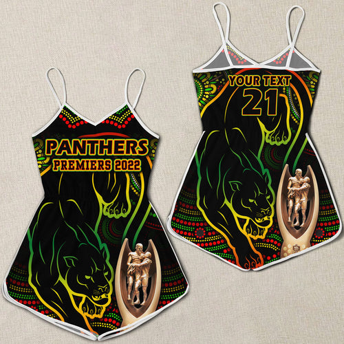 custom-personalised-penrith-panthers-rugby-women-rompers-black-crouching-panther-premiers-2022