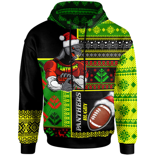 panthers-rugby-hoodie-custom-christmas-snowflakes-panthers-mascot-hoodie