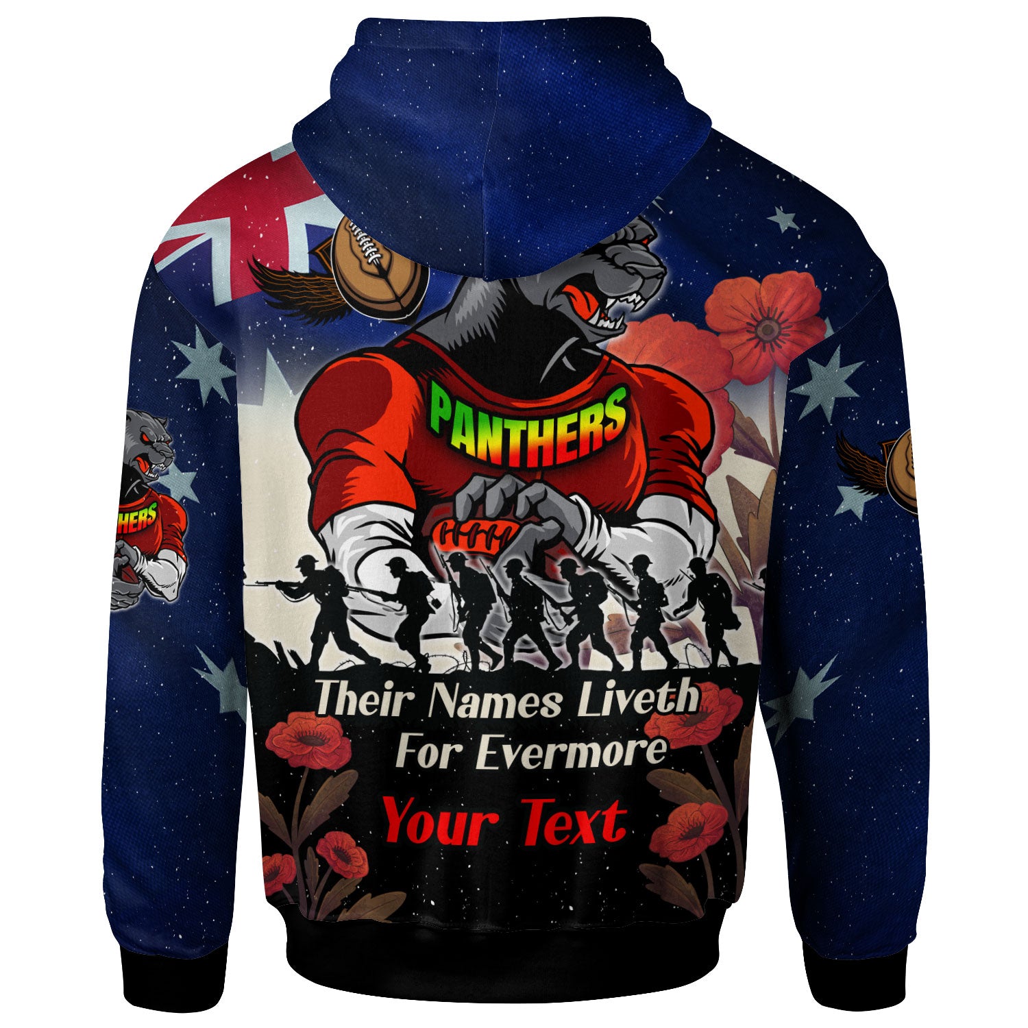 panthers-rugby-hoodie-custom-remember-them-red-poppy-flowers-hoodie