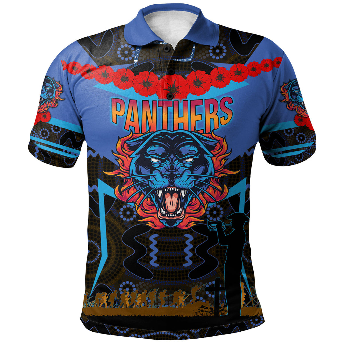 panthers-rugby-polo-shirt-custom-anzac-angry-panther-style-polo-shirt