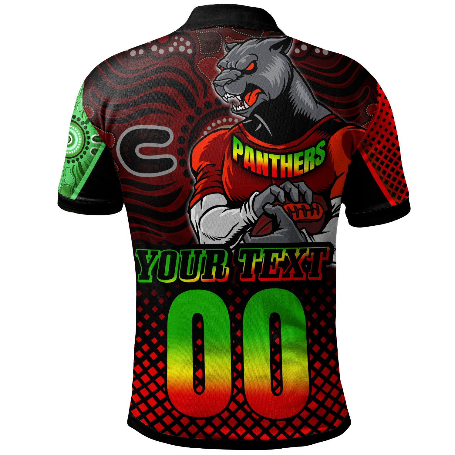 panthers-rugby-polo-shirt-custom-panthers-keep-fighting-aboriginal-patterns-polo-shirt