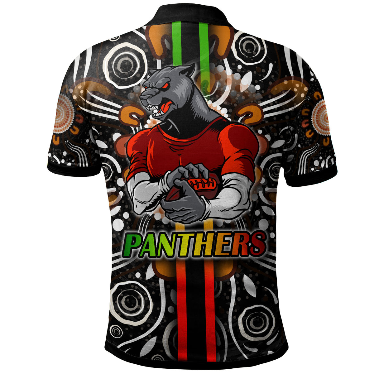 panthers-rugby-polo-shirt-custom-panthers-rugby-ball-aboriginal-indigenous-sport-style-polo-shirt