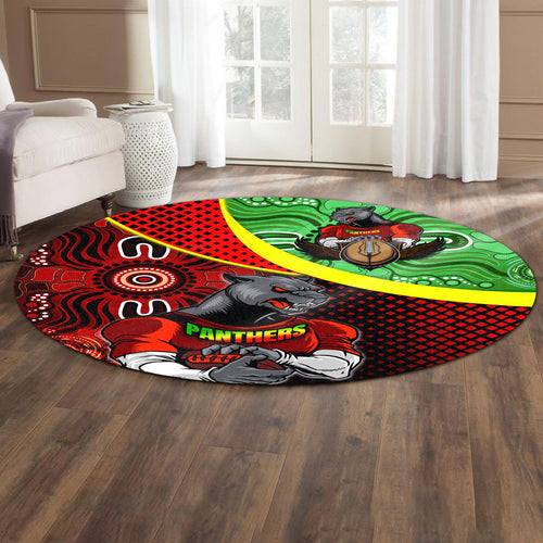 panthers-rugby-round-rug-custom-panthers-keep-fighting-aboriginal-patterns-round-rug